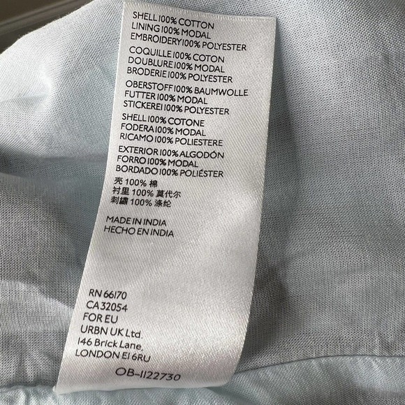 Anthropologie Lavinia White Blue Floral Embroidered Long Sleeve Shirtdress NWT - Picture 12 of 16